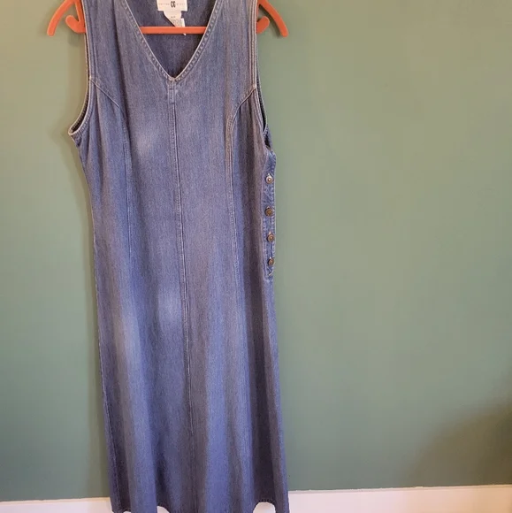 Vintage 90s denim cotton ginny dress - Picture 1 of 5